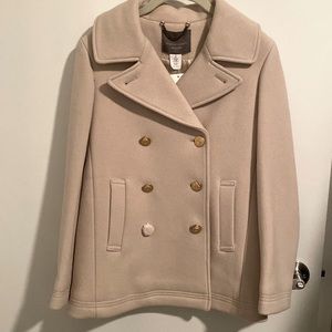JCrew, 2P, cream, Stadium Cloth Wool Peacoat, NWT